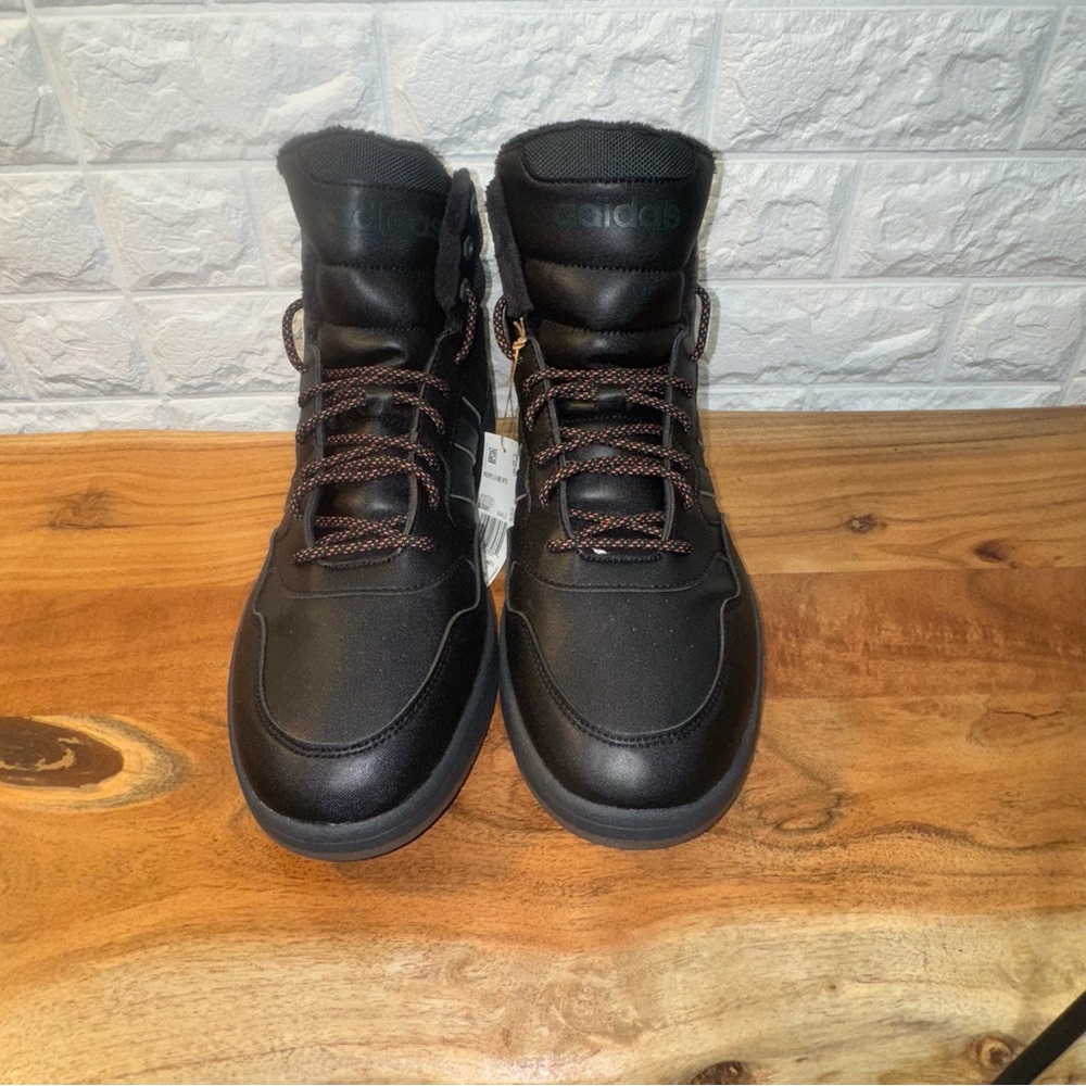 Adidas Hoops 3.0 Mid WTR Black‎ with Multicolor Laces